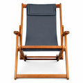 Chaise Longue de Jardin Ajustable en Bois Anthracite