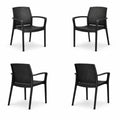 Lot de 4 chaises de jardin empilables en résine