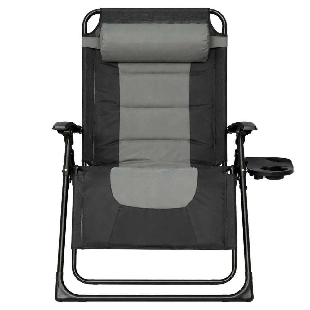 Chaise longue réglable extérieure avec coussin et porte-gobelet