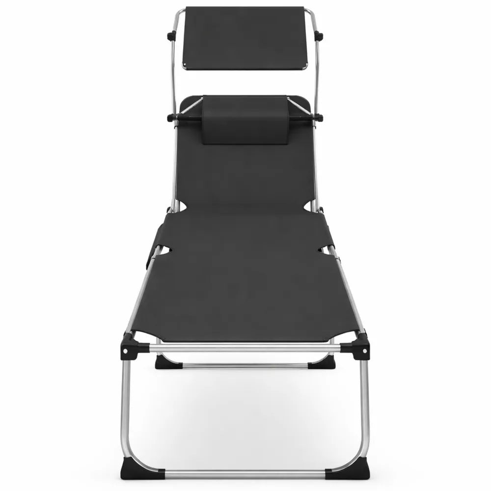 Chaise Longue Réglable pour Jardin et Plage avec Poche Latérale