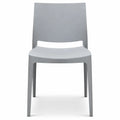 Lot de 4 chaises modernes empilables pour intérieur et extérieur, gris