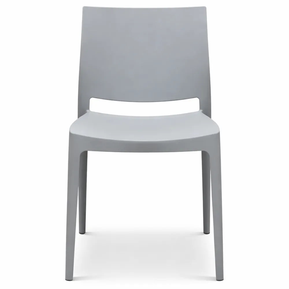 Lot de 4 chaises modernes empilables pour intérieur et extérieur, gris