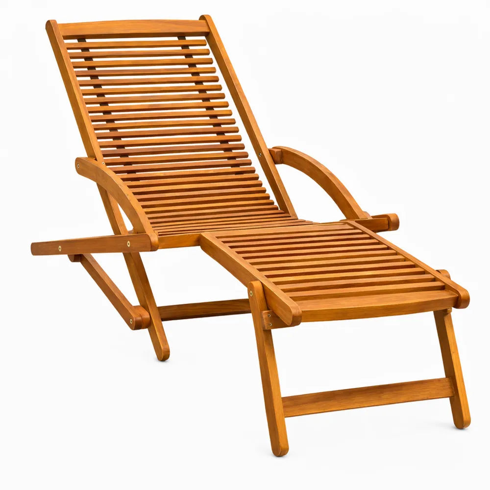 Chaise de Jardin Acacia avec Repose-Pieds