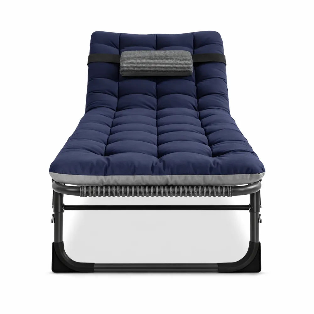 Lit de camping pliant avec matelas réglable