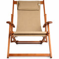 Chaise de Jardin Pliante en Bois Beige 3 Positions