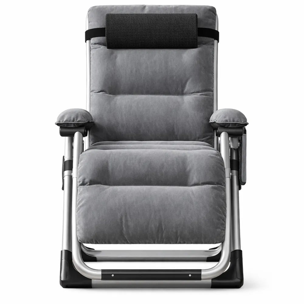 Chaise de jardin réglable zéro gravité avec support et porte-gobelets
