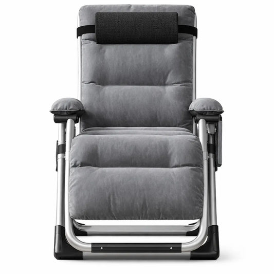 Chaise de jardin réglable zéro gravité avec support et porte-gobelets