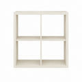 Bibliothèque étagère 4 cases blanc chêne en panneaux de particules 60 x 60 x 30 cm