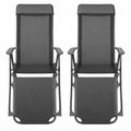 Lot de 2 chaises longues pliables avec repose-pieds et accoudoirs