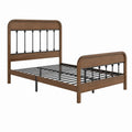 Cadre de lit double marron en MDF et acier 140 x 190 cm